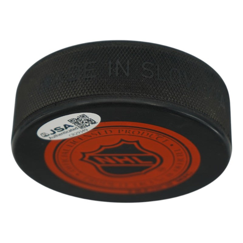 Gordie Howe Detroit Red Wings Autographed Inscribed Hockey Puck JSA COA