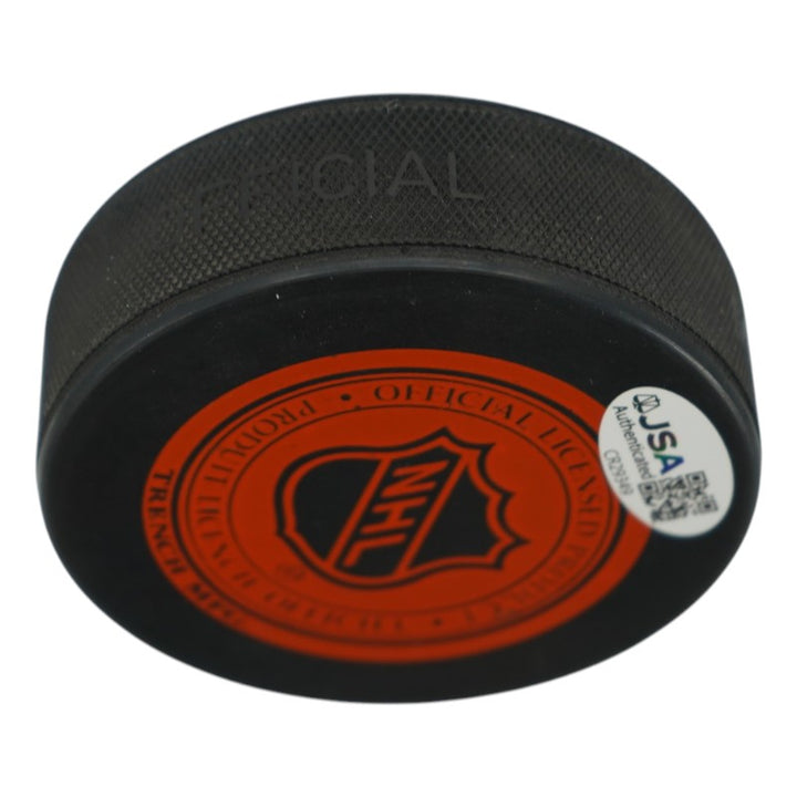 Gordie Howe Detroit Red Wings Autographed Inscribed Hockey Puck JSA COA