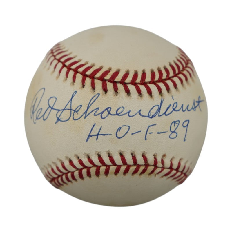 Red Schoendienst Cardinals Giants Autographed Inscribed ONL Baseball JSA COA
