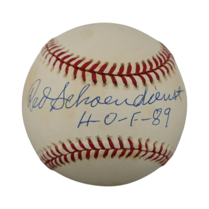 Red Schoendienst Cardinals Giants Autographed Inscribed ONL Baseball JSA COA
