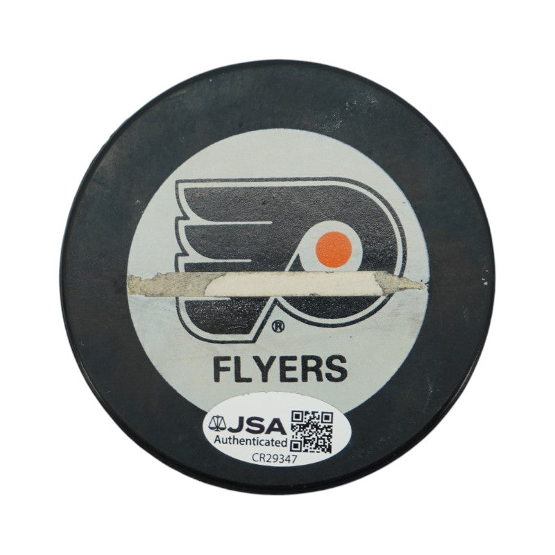 Mark Recchi Philadelphia Flyers Autographed Hockey Puck JSA COA