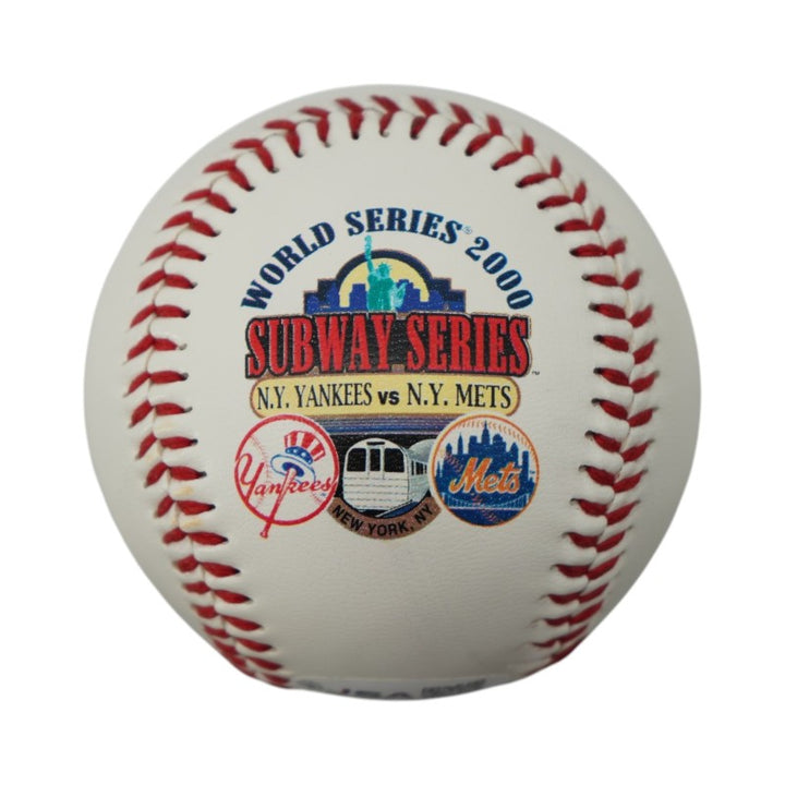 Jorge Posada New York Yankees Autographed 2000 WS logo Fotoball JSA COA