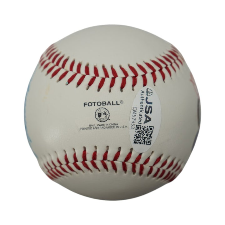 Jorge Posada New York Yankees Autographed 2000 WS logo Fotoball JSA COA