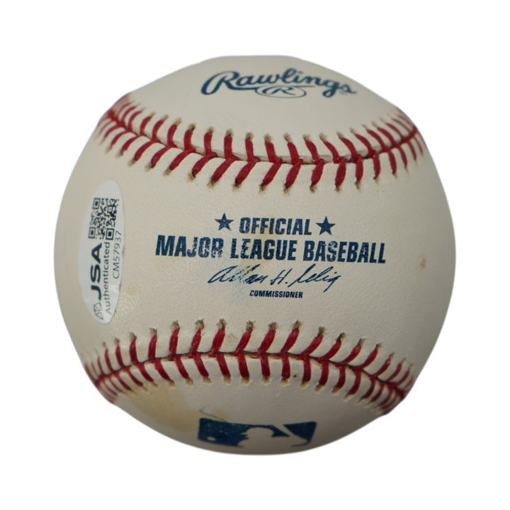 Morgan Ensberg Houston Astros Autographed OMLB Baseball JSA COA