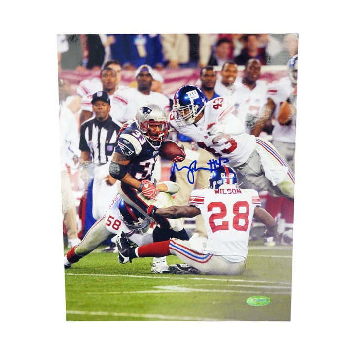 Michael Johnson New York Giants Autographed SB 42 8x10 Photo Steiner COA