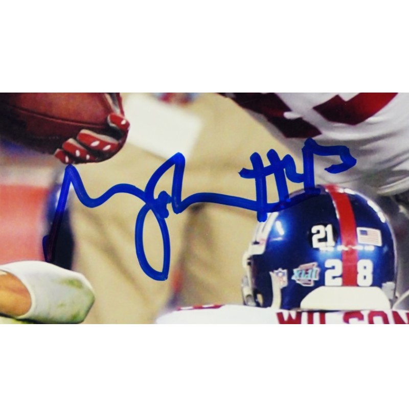 Michael Johnson New York Giants Autographed SB 42 8x10 Photo Steiner COA