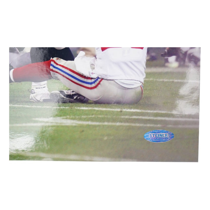 Michael Johnson New York Giants Autographed SB 42 8x10 Photo Steiner COA