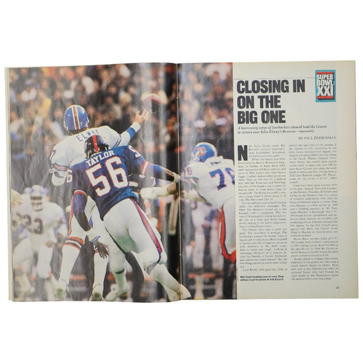 Lawrence Taylor New York Giants Signed SI SB Preview Issue JSA COA