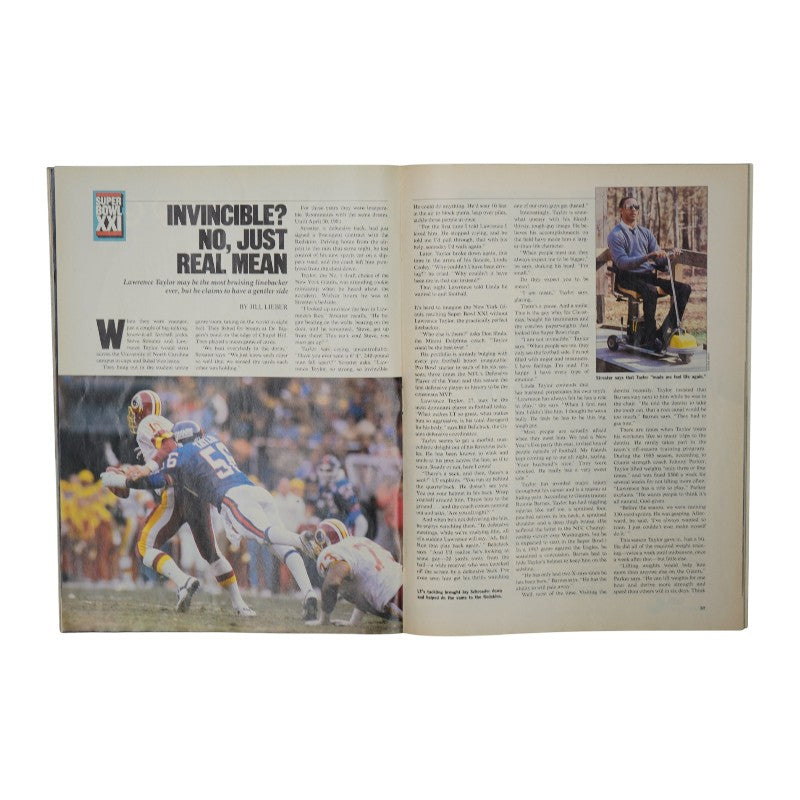 Lawrence Taylor New York Giants Signed SI SB Preview Issue JSA COA