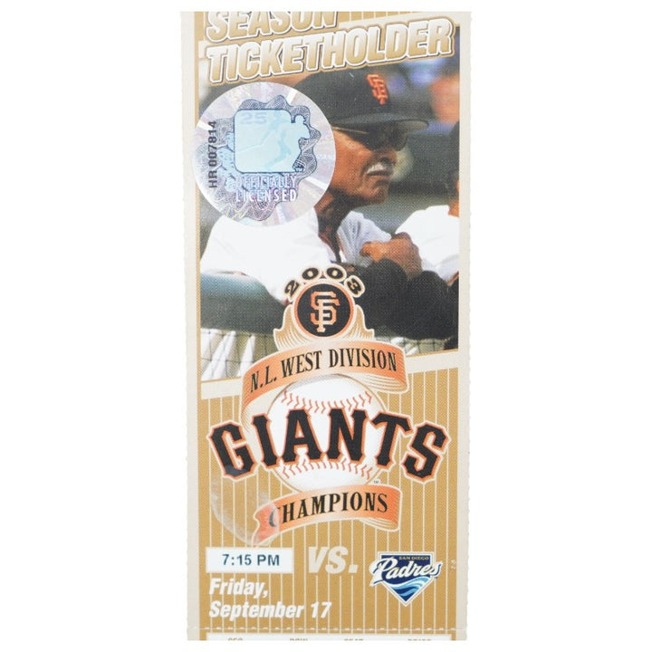 Barry Bonds San Francisco Giants vs Padres 700th HR 9/17/2004 Full Ticket