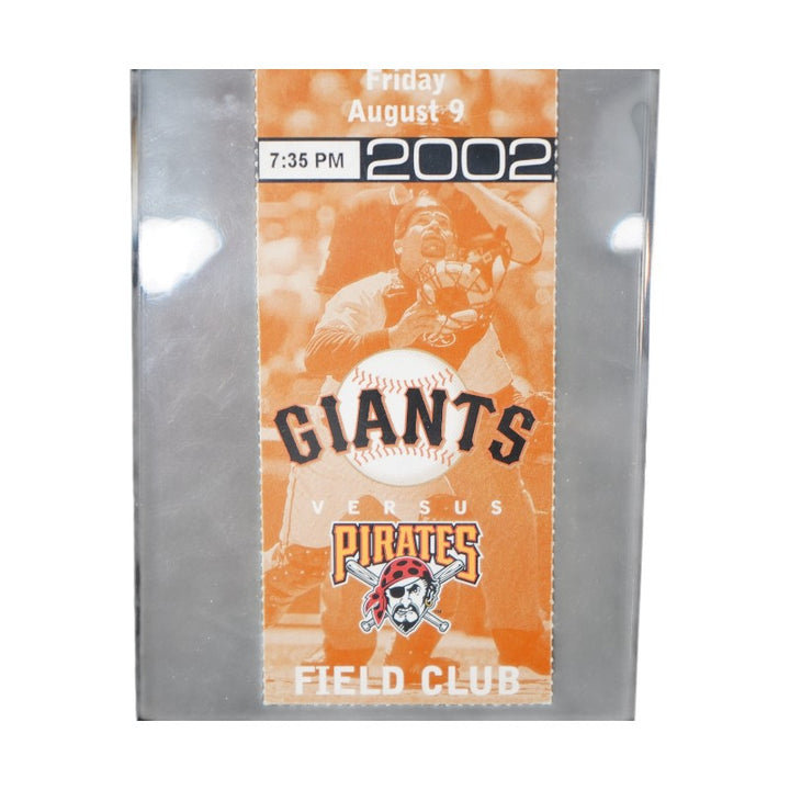 Barry Bonds San Francisco Giants vs Pirates 600th HR 8/9/2002 Full Ticket