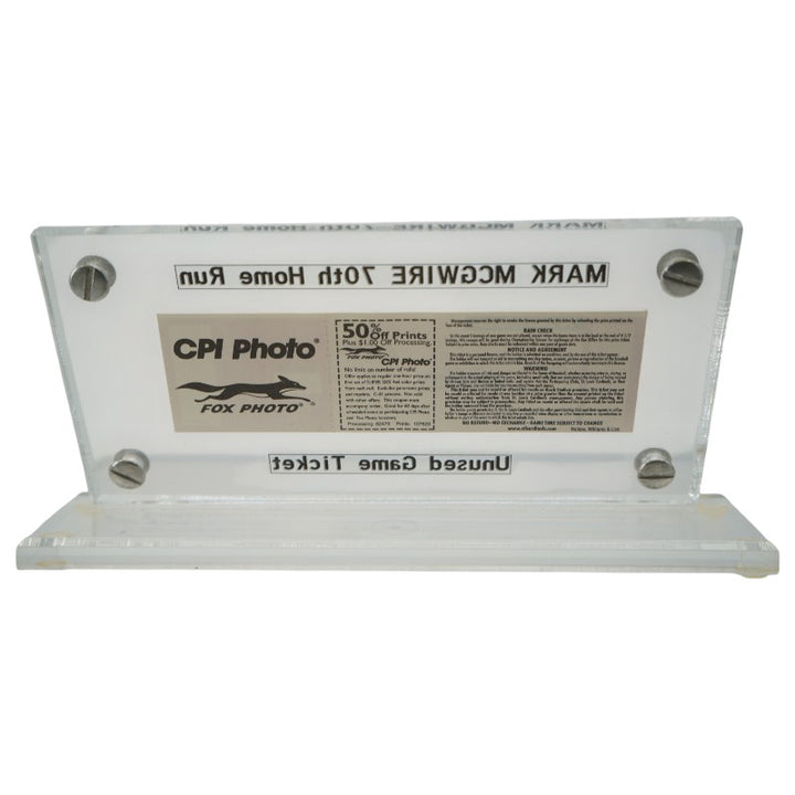 Mark McGwire 1998 HR Chase 70th HR 9/27/1998 Busch Stadium Full Ticket