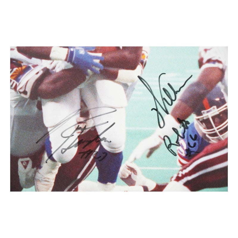 Oates Hostetler Roberts Hampton New York Giants Multi Signed 16x20 Photo JSA COA