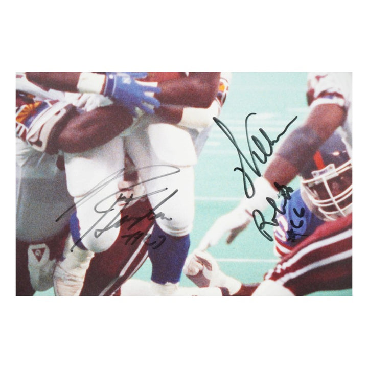 Oates Hostetler Roberts Hampton New York Giants Multi Signed 16x20 Photo JSA COA