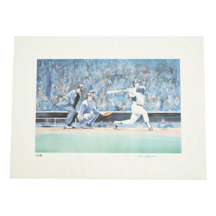Reggie Jackson New York Yankees Autographed 18x24 Swartz Lithograph LE 512/770 JSA COA