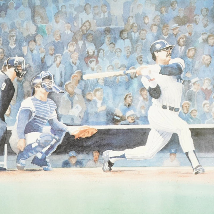 Reggie Jackson New York Yankees Autographed 18x24 Swartz Lithograph LE 512/770 JSA COA