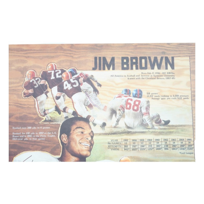 Jim Brown Cleveland Browns Autographed Matted 25x31 Gary Thomas Lithograph LE 971/3200 JSA COA