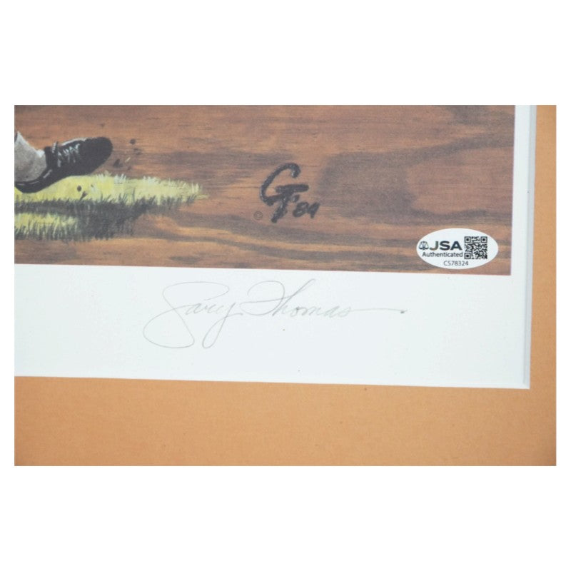 Jim Brown Cleveland Browns Autographed Matted 25x31 Gary Thomas Lithograph LE 971/3200 JSA COA