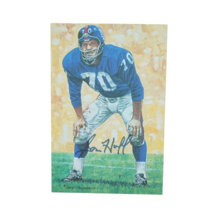Sam Huff New York Giants Autographed 1989 Goal Line Art Card #16 LE 2302/5000 JSA COA