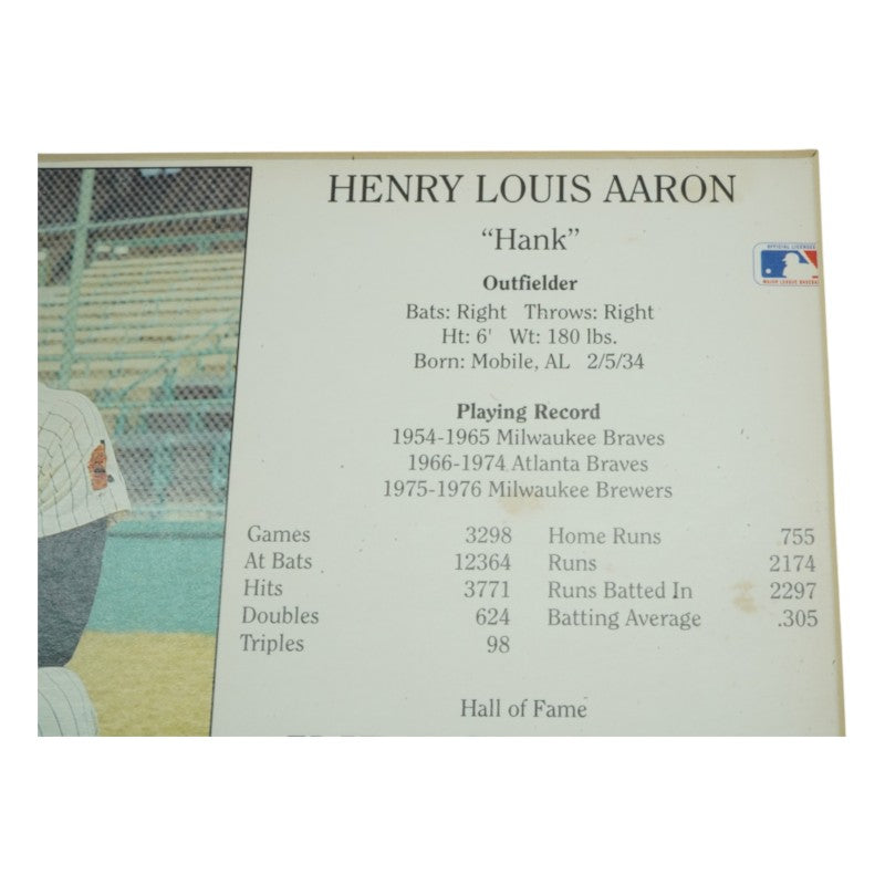 Hank Aaron Atlanta Braves Autographed Matted 7x9 Induction Day Card JSA COA
