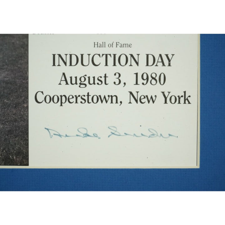 Duke Snider Brooklyn Dodgers Autographed Matted 7x9 Induction Day Card JSA COA