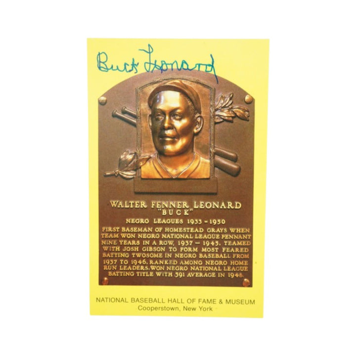 Walter Buck Leonard Homestead Grays Autographed HOF Postcard JSA COA
