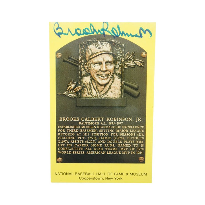 Brooks Robinson Baltimore Orioles Autographed HOF Postcard JSA COA