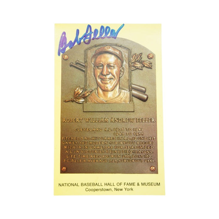 Bob Feller Cleveland Indians Autographed HOF Postcard JSA COA #CS78391