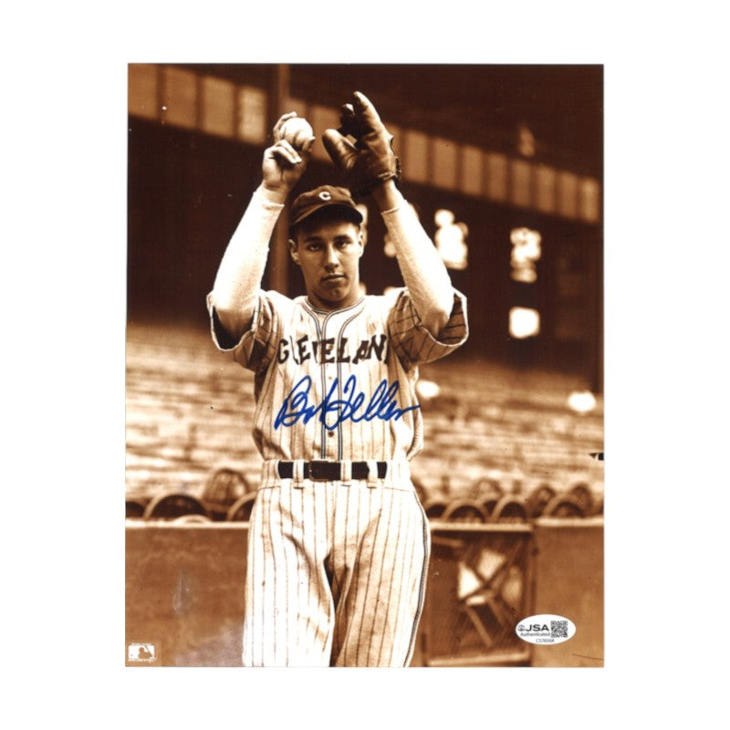 Bob Feller Cleveland Indians Autographed 8x10 Photo JSA COA #CS78368