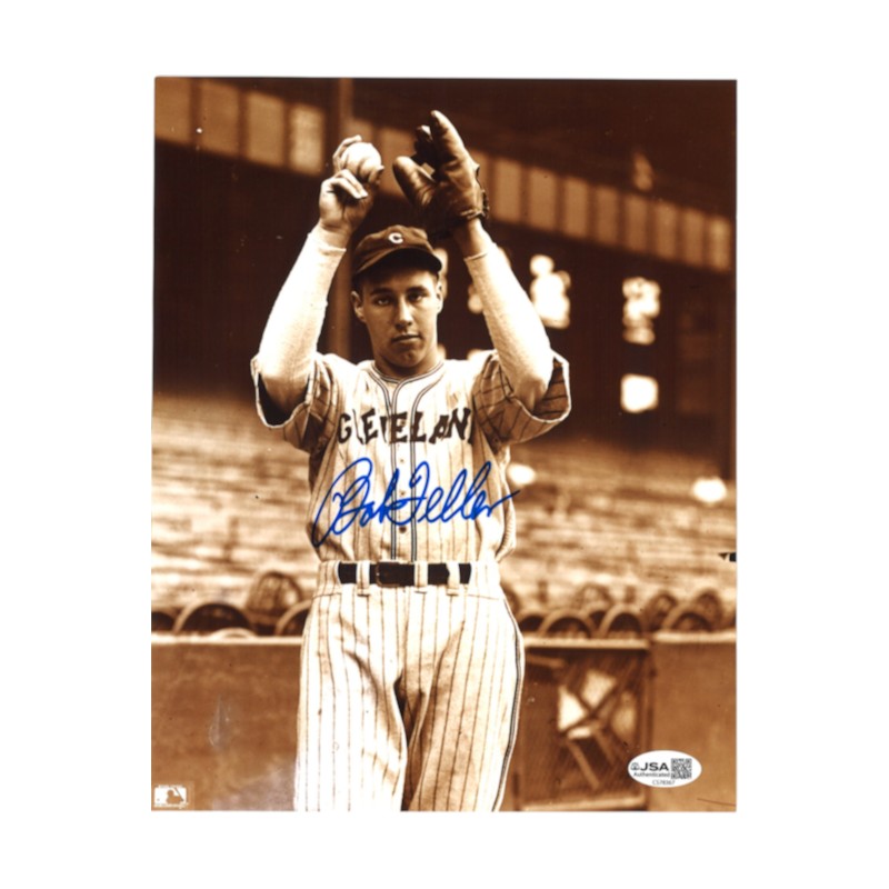 Bob Feller Cleveland Indians Autographed 8x10 Photo JSA COA #CS78367
