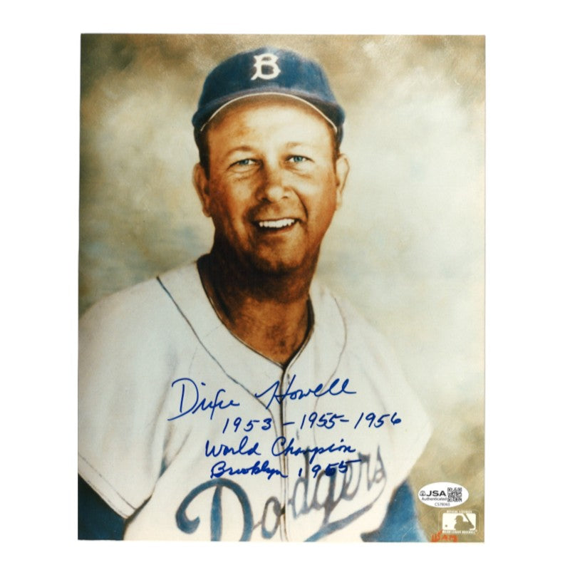Dixie Howell Brooklyn Dodgers Autographed Inscribed 8x10 Photo JSA COA
