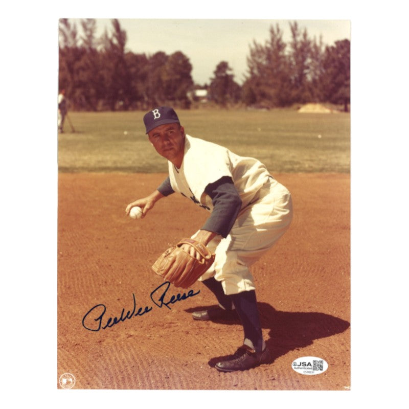 Pee Wee Reese Brooklyn Dodgers Autographed 8x10 Photo JSA COA