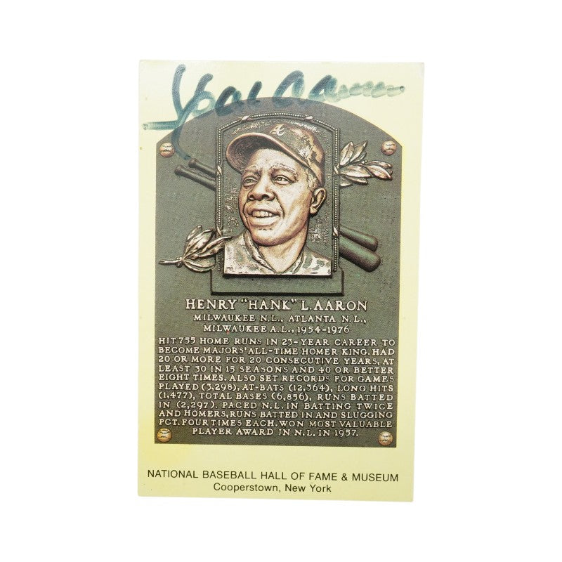 Hank Aaron Atlanta Braves Autographed HOF Postcard JSA COA #CS78347