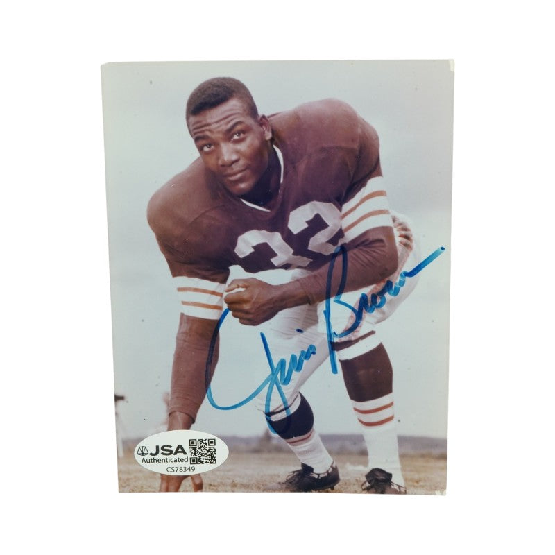 Jim Brown Cleveland Browns Autographed 4x6 Photo JSA COA