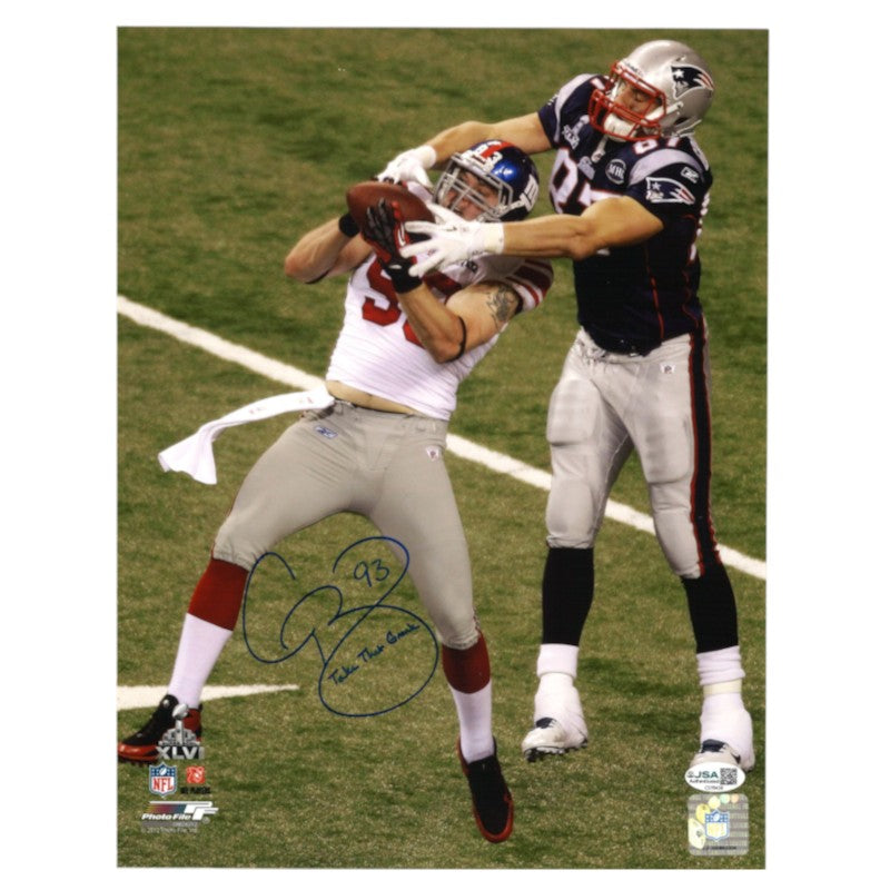 Chase Blackburn New York Giants Autographed Inscribed 11x14 Photo JSA COA