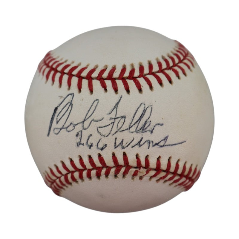 Bob Feller Cleveland Indians Autographed Inscribed OAL Baseball JSA COA