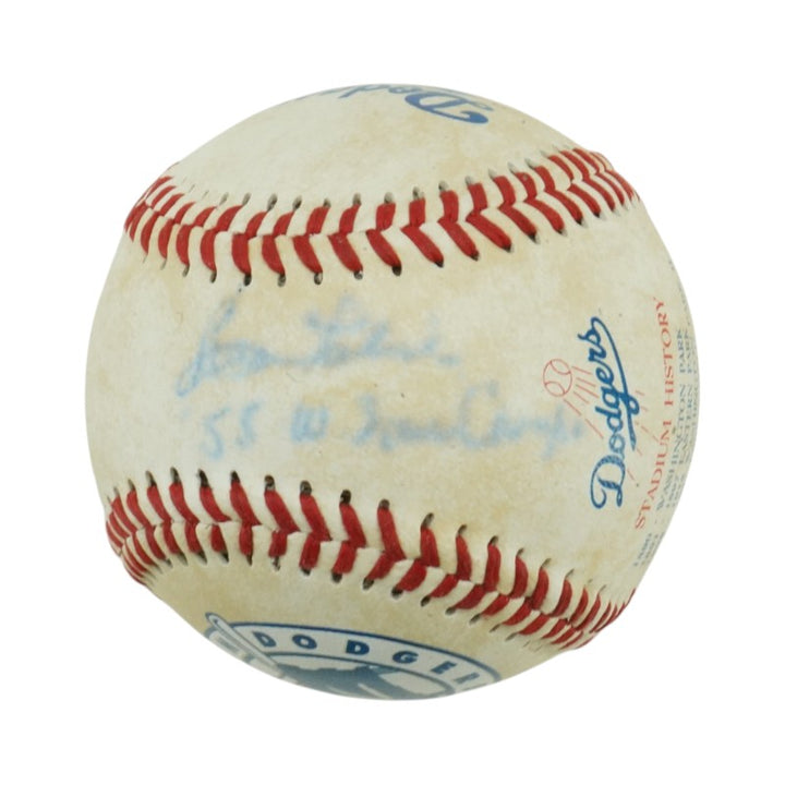 Johnny Podres Brooklyn Dodgers Autographed Inscribed Fotoball JSA COA