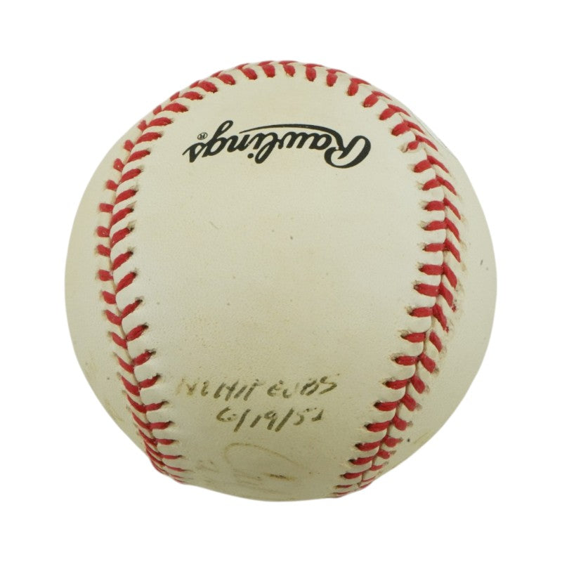Carl "Oisk" Erskine Brooklyn Dodgers Autographed Inscribed Jackie Robinson 50th Anniversary Logo Baseball JSA COA