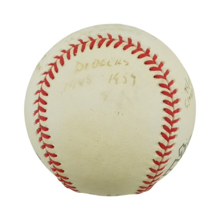 Carl "Oisk" Erskine Brooklyn Dodgers Autographed Inscribed Jackie Robinson 50th Anniversary Logo Baseball JSA COA