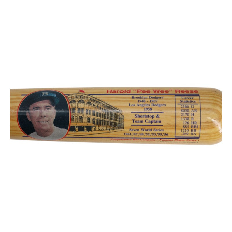 Pee Wee Reese Brooklyn Dodgers Autographed Cooperstown Bat Company Reese Bat JSA COA