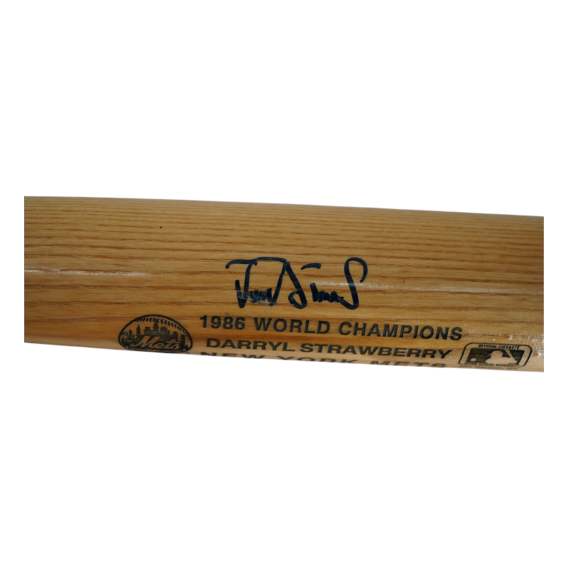 Darryl Strawberry New York Mets Autographed Louisville Slugger Commemorative 86 WS Champs Bat JSA COA