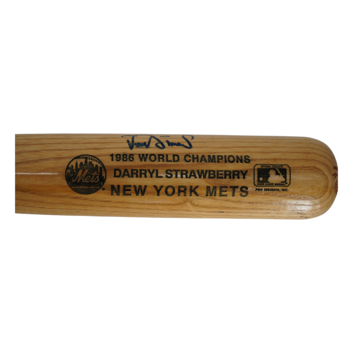 Darryl Strawberry New York Mets Autographed Louisville Slugger Commemorative 86 WS Champs Bat JSA COA
