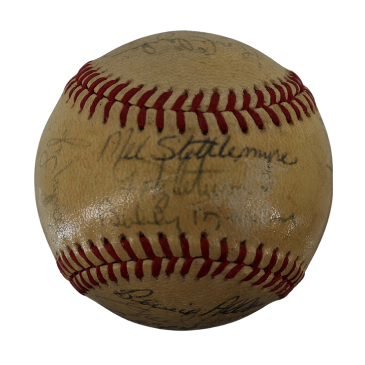 Munson Stottlemyre Lyle 1972 New York Yankees Team Signed OAL Joe Cronin Ball (JSA LOA)