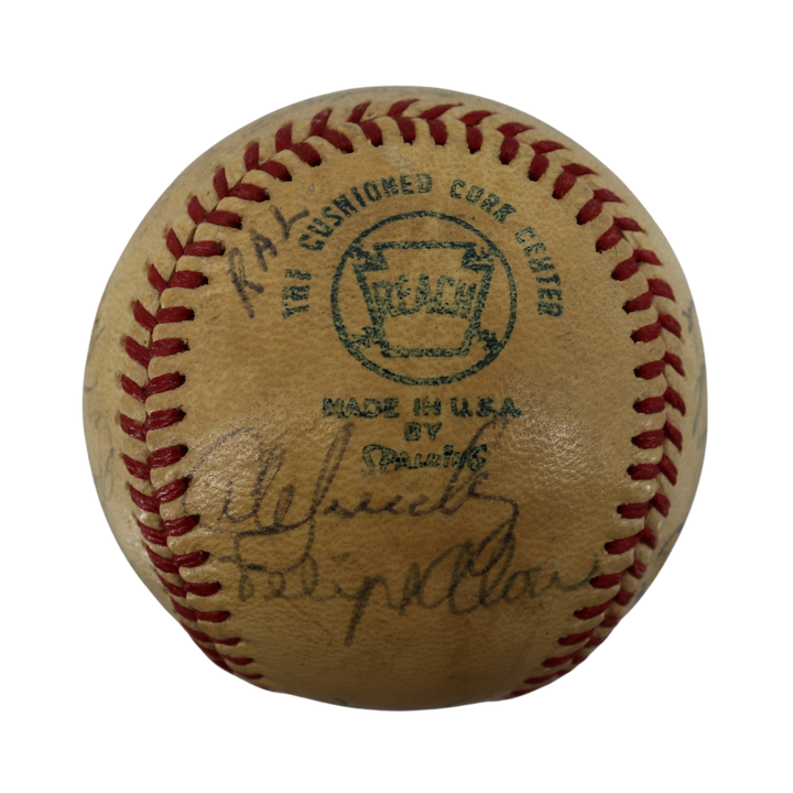 Munson Stottlemyre Lyle 1972 New York Yankees Team Signed OAL Joe Cronin Ball (JSA LOA)