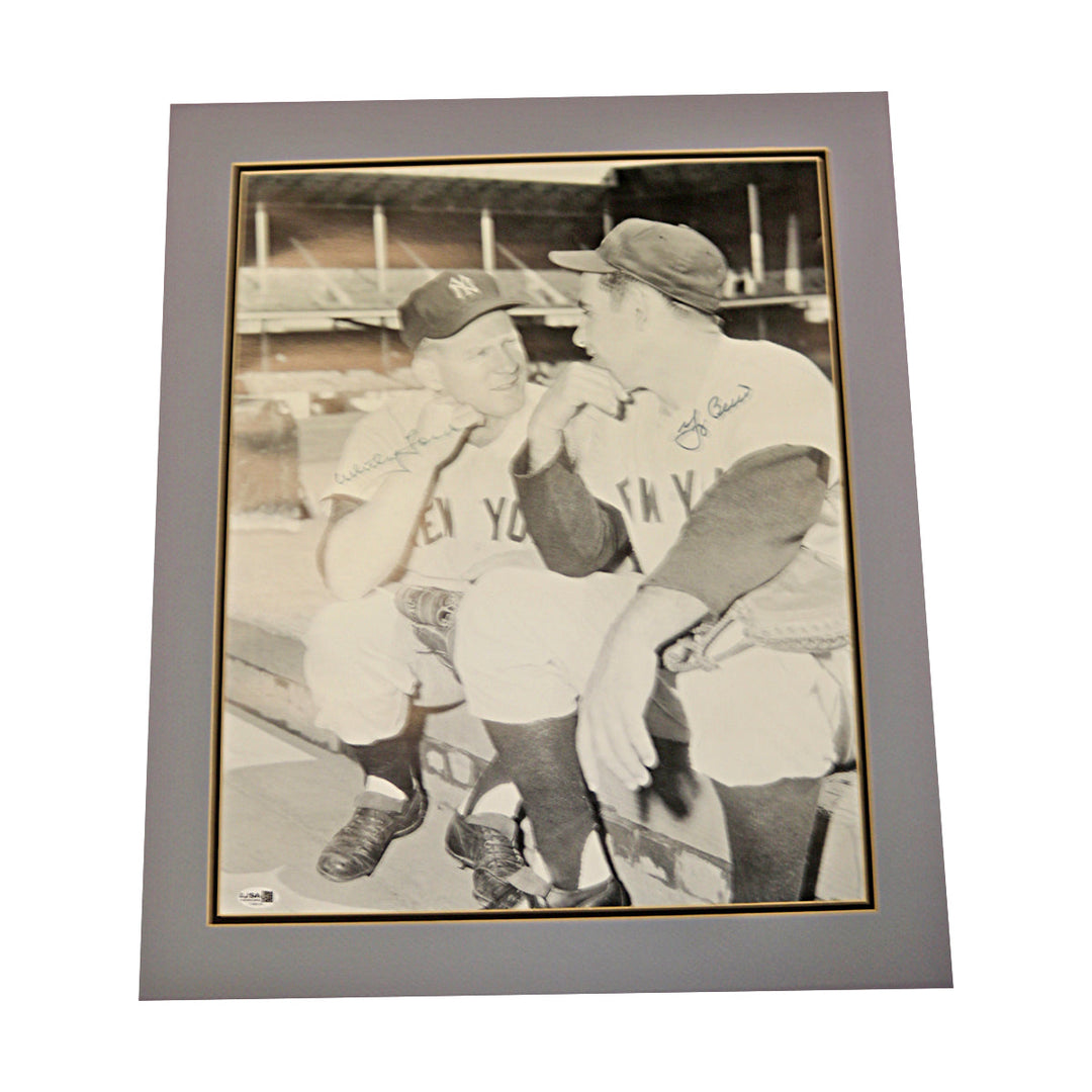 Whitey Ford Yogi Berra  New York Yankees Autographed Signed Matted 16x20 Photo JSA COA
