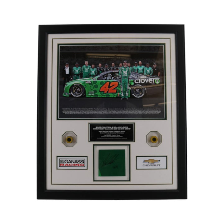 Ross Chastain NASCAR Autographed and Framed Piece of Authentic Chevy Car Collage Brandon Steiner LOA