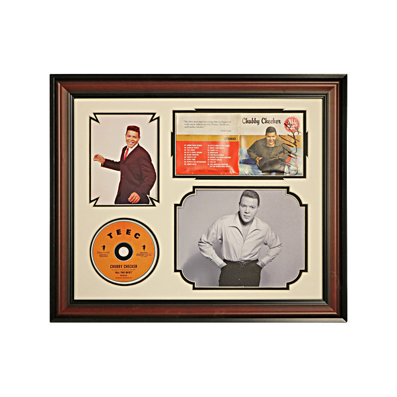 Chubby Checker Autographed and Framed 2008 All the Best CD Collage