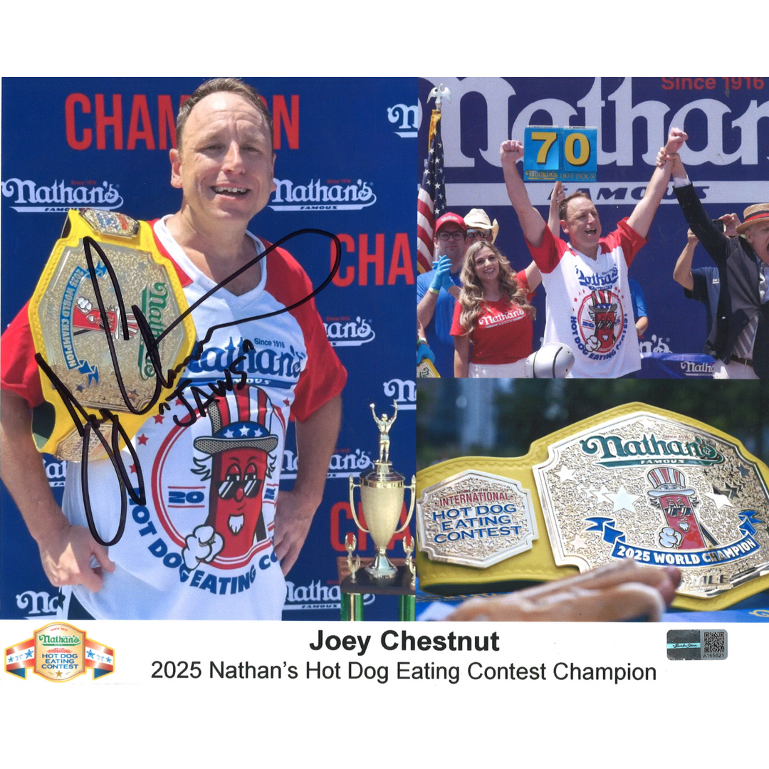 Joey Chestnut Autographed Signed Inscribed Hot Dog Eating Contest 8x10 Photo (CX Auth)