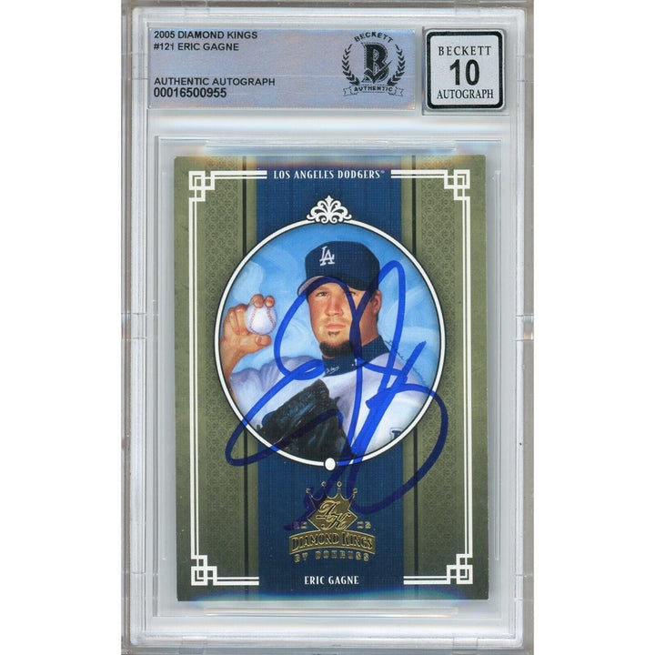 Eric Gagne Los Angeles Dodgers Signed 2005 Diamond Kings Card BGS Auto 10 Graded