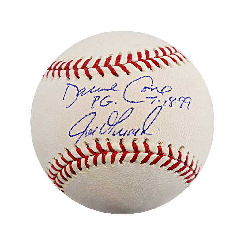David Cone Joe Girardi Dual Autographed Signed PG OMLB Ball (CX Auth)